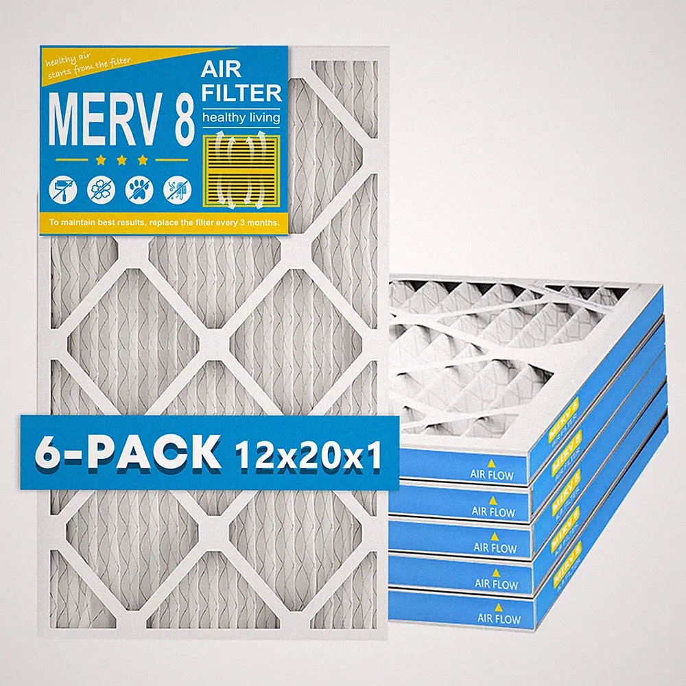 12x20x1 MERV 8 Pleated AC Furnace Air Filters MPR 600, For Home HVAC