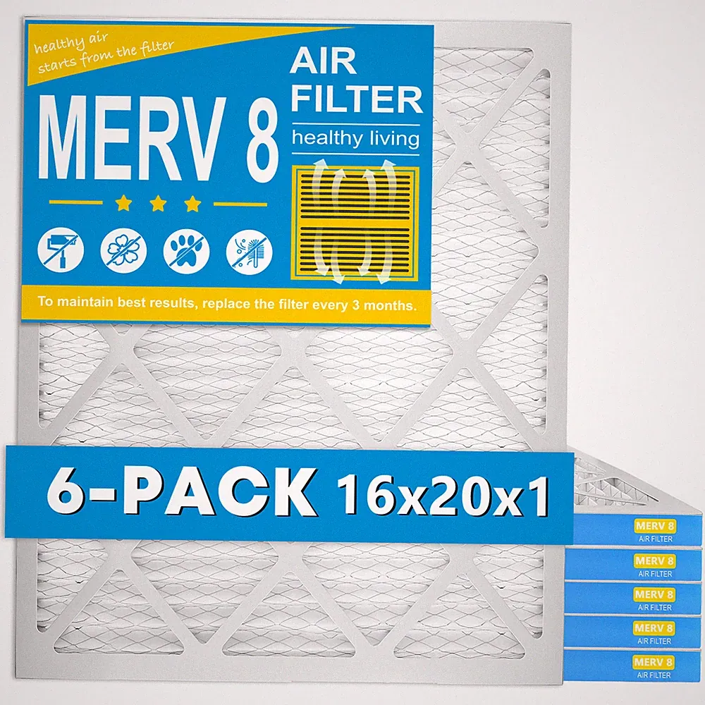 16x20x1 MERV 8 Pleated AC Furnace Air Filters MPR 600, For Home HVAC