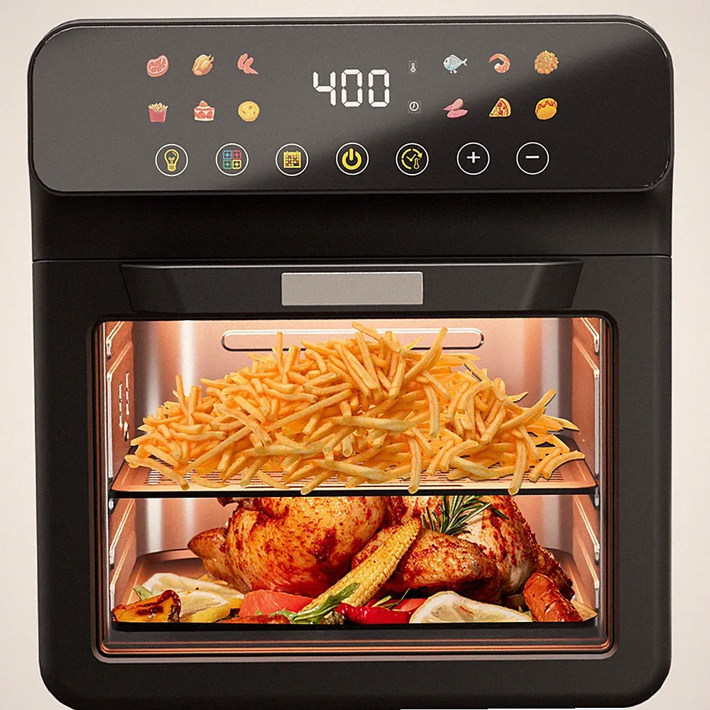 Air Fryer 12QT Convection Oven 10-in-1 Visible Window Touch Black(Open Box)