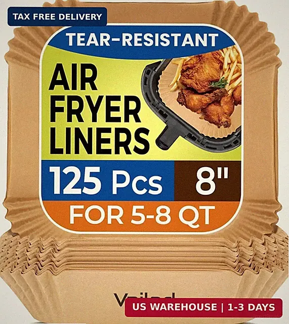 Air Fryer Paper Liners, 125Pcs Parchment Paper, Air Fryer Liners Disposable for