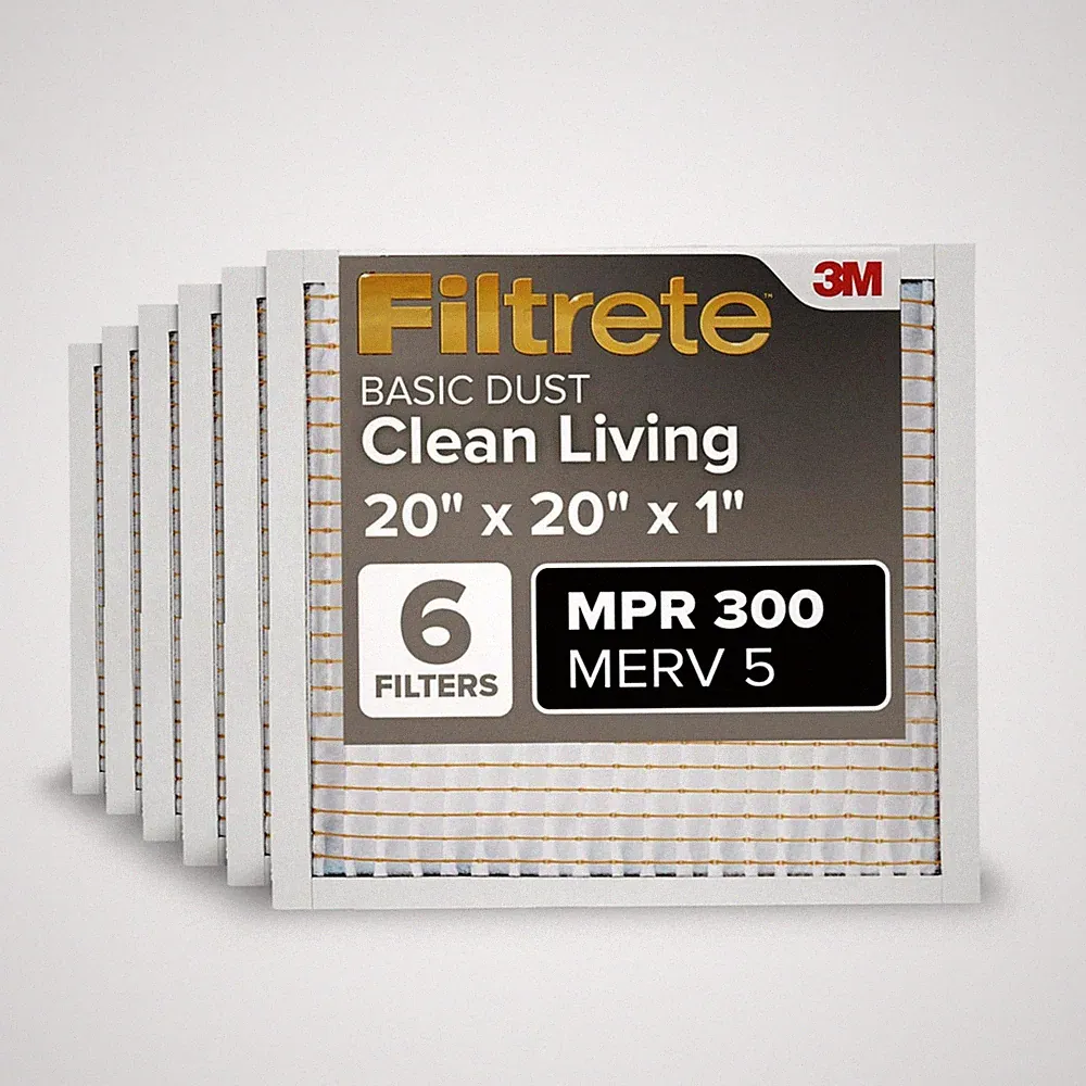 Filtrete 20x20x1 Air Filter MERV 5, 6-Pack AC Furnace HVAC Filters for Home,...