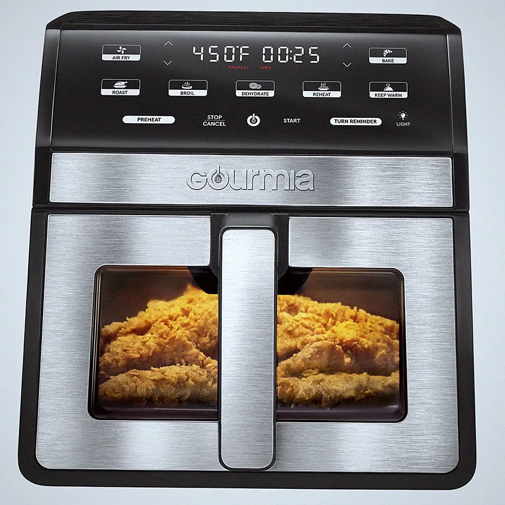 Gourmia 8-Quart Digital Air Fryer w/ Window & Light, Countertop, Black, NEW