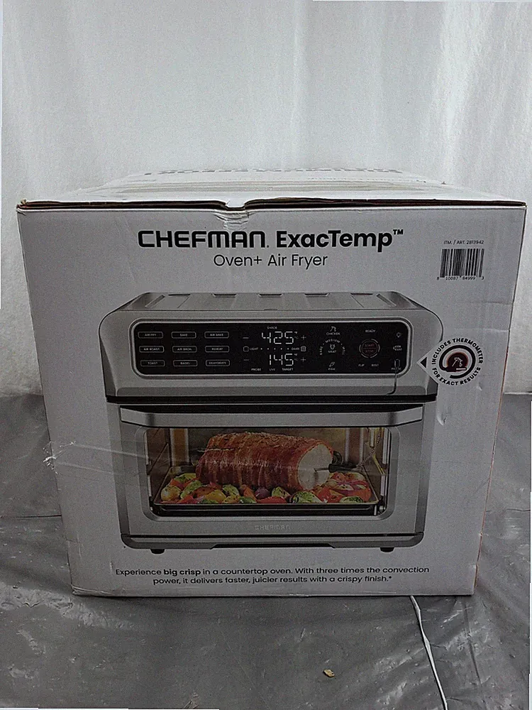 New Chefman 20 qt. 12-in-1 Air Fryer Toaster Oven Combo Probe Thermometer RJ50