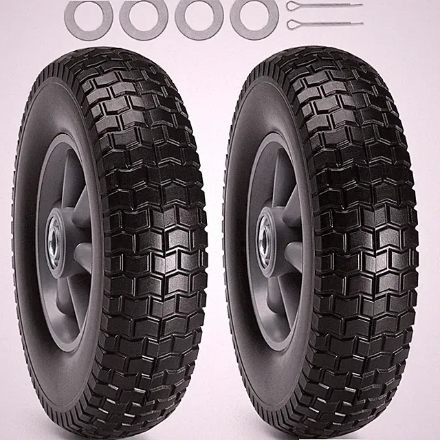 VEVOR Solid PU Run-Flat Tire Wheel Flat Free Tubeless Tire 10" 2-Pack 180 lbs